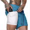 Img 18 - Double Layer Shorts Men Plus Size Solid Colored Fitness Sporty Training Basketball Jogging Mid-Length