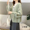 Img 4 - Lantern Sleeve V-Neck Sweater Cardigan Women Fresh Looking Loose All-Matching Tops Student Knitted