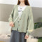 IMG 102 of Lantern Sleeve V-Neck Sweater Cardigan Women Fresh Looking Loose All-Matching Tops Student Knitted Outerwear