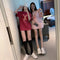 Img 3 - insShort Sleeve Tops Korean Loose Mid-Length Popular Trendy Pink T-Shirt Women