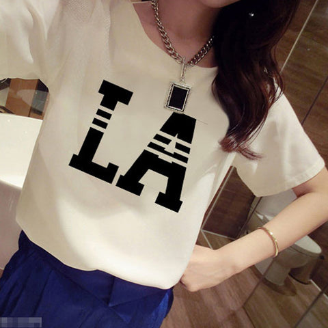 Img 2 - Student Loose Alphabets Half Sleeved T-Shirt Girlfriends Summer Korean Women Short Sleeve t