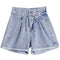 Img 5 - High Waist Denim Pants Women Summer Loose Wide Leg A-Line Drawstring Button Shorts