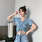 IMG 111 of Trendy Popular Short Sleeve T-Shirt Women Summer Korean ins Bare Belly Slim Look Tops T-Shirt