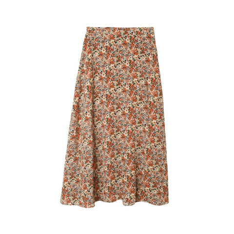 Img 5 - Summer Korean Loose High Waist Floral Skirt Women Mid-Length Slim Look All-Matching Chiffon Skirt