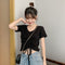 Img 6 - Trendy Popular Short Sleeve T-Shirt Women Summer Korean ins Bare Belly Slim Look Tops