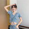 IMG 106 of Trendy Popular Short Sleeve T-Shirt Women Summer Korean ins Bare Belly Slim Look Tops T-Shirt