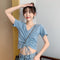 Img 5 - Trendy Popular Short Sleeve T-Shirt Women Summer Korean ins Bare Belly Slim Look Tops