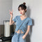 IMG 103 of Trendy Popular Short Sleeve T-Shirt Women Summer Korean ins Bare Belly Slim Look Tops T-Shirt