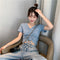 IMG 113 of Trendy Popular Short Sleeve T-Shirt Women Summer Korean ins Bare Belly Slim Look Tops T-Shirt