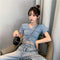 IMG 114 of Trendy Popular Short Sleeve T-Shirt Women Summer Korean ins Bare Belly Slim Look Tops T-Shirt