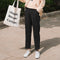 Img 4 - Wide Leg Pants Women High Waist Loose Straight Drape Black Casual Slim Look Student Suit