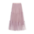 Img 8 - Mesh Skirt Mid-Length Flare Cake Flare Fairy Dress Solid Colored Skirt