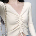 IMG 108 of Long Sleeved Sweater Women Under Slim Look Elegant Solid Colored Undershirt Sexy Outdoor Thin Pullover Outerwear