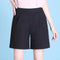 Img 8 - High Waist Casual Pants Summer Ice Silk Cotton Blend Thin Straight Loose Women Elastic Bermuda Shorts Bermuda Shorts