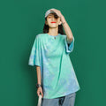 Img 3 - Summer INS Dye Loose Trendy Short Sleeve T-Shirt Women Couple All-Matching Casual Half Sleeved Tops T-Shirt