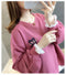 IMG 108 of Thin Sweatshirt Women Korean Student TPlus Size Plus Loose Non False Two-Piece Tops Outerwear