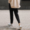 Img 3 - Wide Leg Pants Women High Waist Loose Straight Drape Black Casual Slim Look Student Suit