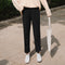 Img 2 - Wide Leg Pants Women High Waist Loose Straight Drape Black Casual Slim Look Student Suit