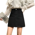 Img 5 - ins Black Denim Skirt Women Korean All-Matching High Waist A-Line Hip Flattering Short Skirt