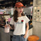 IMG 124 of Short Tops Women T-Shirt insSummer Slim Look Popular White Undershirt Sleeve T-Shirt