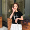 IMG 135 of Short Tops Women T-Shirt insSummer Slim Look Popular White Undershirt Sleeve T-Shirt