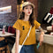 Short Tops Women T-Shirt INS Summer Slim Look Popular White Matching Sleeve T-Shirt