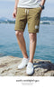 IMG 118 of Summer Cotton Shorts Men Beach Pants Trendy Loose Casual Minimalist Label Mid-Length Shorts