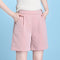 Img 9 - High Waist Casual Pants Summer Ice Silk Cotton Blend Thin Straight Loose Women Elastic Bermuda Shorts Bermuda Shorts