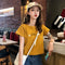 Short Tops Women T-Shirt INS Summer Slim Look Popular White Matching Sleeve T-Shirt