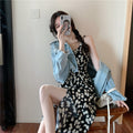 Img 3 - Hong Kong Daisy Strap Floral Dress Korean ChicSlim Look Slim Elegant Dress