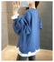 IMG 107 of Thin Sweatshirt Women Korean Student TPlus Size Plus Loose Non False Two-Piece Tops Outerwear
