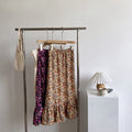 Img 5 - Summer / Vintage Printed Chiffon Floral Mid-Length High Waist Skirt A-Line Skirt