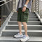 Img 4 - insPopular Korean Summer Pocket Wide Leg Shorts Men Vintage All-Matching Teens Mid-Length Casual Pants