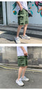 IMG 111 of insPopular Korean Summer Pocket Wide Leg Shorts Men Vintage All-Matching Teens Mid-Length Casual Pants Shorts