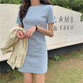 Img 2 - Popular Inspired Western Summer Korean Slim-Look Dress Mid-Length Short Sleeve Sexy Skirt