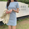 Img 2 - Popular Inspired Western Summer Korean Slim-Look Dress Mid-Length Short Sleeve Sexy Skirt