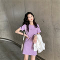 Img 3 - Popular Inspired Western Summer Korean Slim-Look Dress Mid-Length Short Sleeve Sexy Skirt