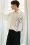 IMG 127 of Summer White Black Long Sleeved Shirt Men Korean Loose Trendy Casual Printed Shirt