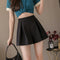 Img 1 - Korean High Waist Wide Leg Shorts Women Student Summer Black Slim Look A-Line Chiffon Culottes Casual Outdoor