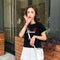 IMG 133 of Short Tops Women T-Shirt insSummer Slim Look Popular White Undershirt Sleeve T-Shirt