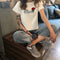 IMG 125 of Short Tops Women T-Shirt insSummer Slim Look Popular White Undershirt Sleeve T-Shirt