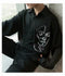 IMG 121 of Summer White Black Long Sleeved Shirt Men Korean Loose Trendy Casual Printed Shirt