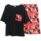 Img 5 - Summer Women Short Sleeve Sets Pajamas Mid-Length Cropped Pants Outdoor Loungewear Mickey Mouse