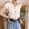 Img 3 - Women Short Sleeve T-Shirt Summer Slimming Slim-Look Thin Knitted Casual Korean INS Tops T-Shirt