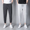 Img 3 - Quick-Drying Sporty Men Casual Jogger Ankle-Length Ice Silk Drape Thin Pants