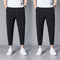 Img 4 - Quick-Drying Sporty Men Casual Jogger Ankle-Length Ice Silk Drape Thin Pants