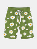 Img 3 - Summer Europe Daisy Printed Wide Leg Shorts Women y-