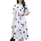 Img 4 - Europe Trendy Women Summer Korean Plus Size Elegant Loose Young Look Poker Dot A-Line Dress