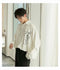 IMG 119 of Summer White Black Long Sleeved Shirt Men Korean Loose Trendy Casual Printed Shirt