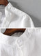 IMG 110 of Cotton Blend Shirt Soft Breathable Summer Flaxen Three-Quarter Length Sleeves Solid Colored Outerwear